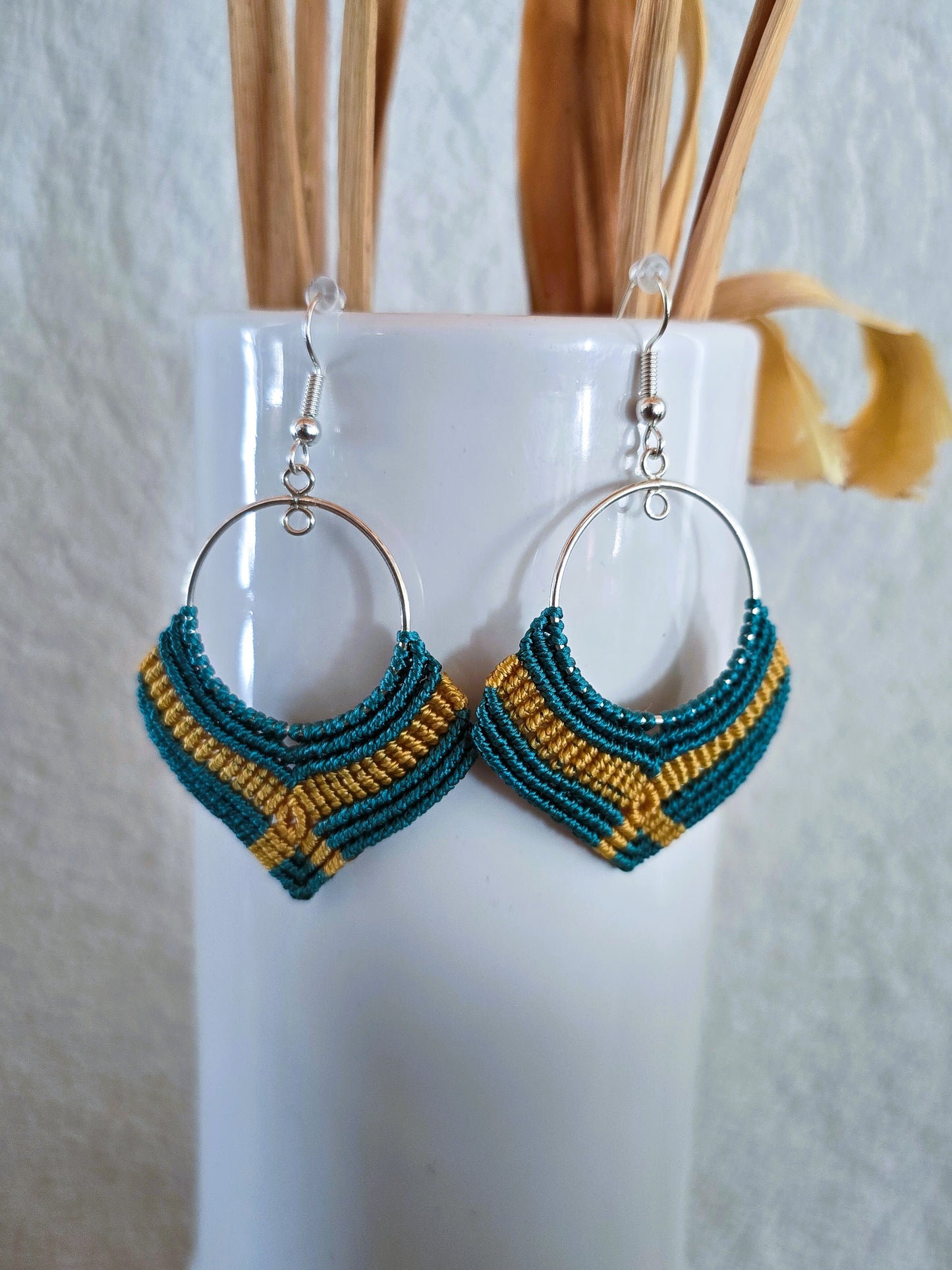 Boucles d'oreilles bicolores