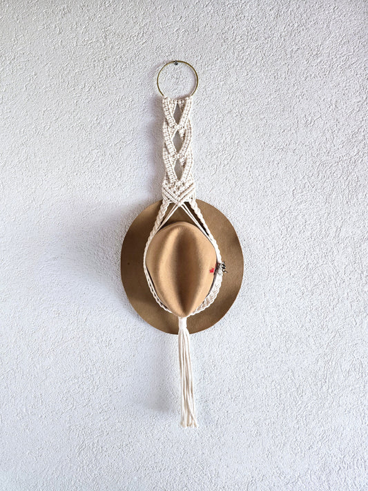 Porte chapeau - Ecru tressé