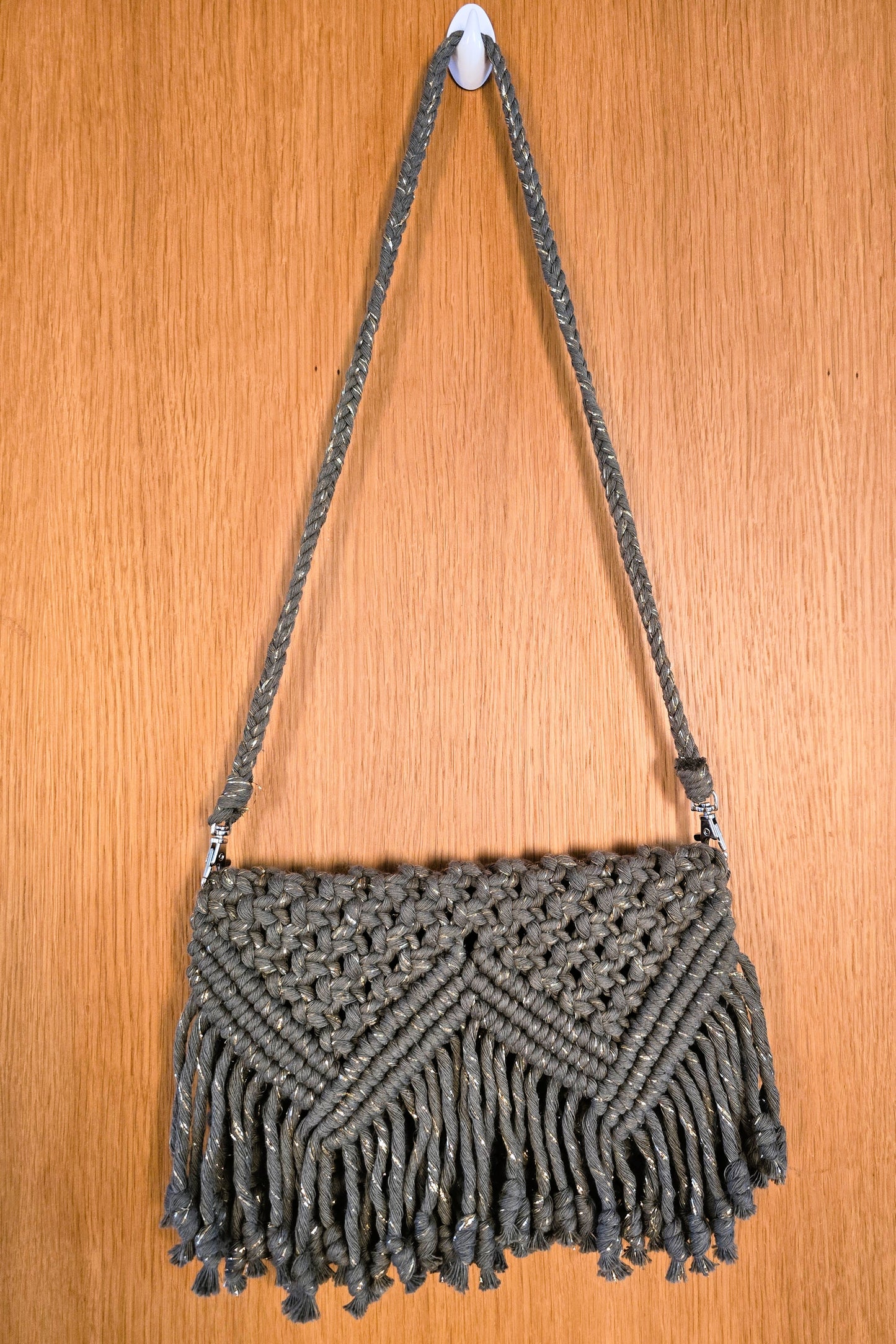 Sac en macramé - Khaki et Fil or