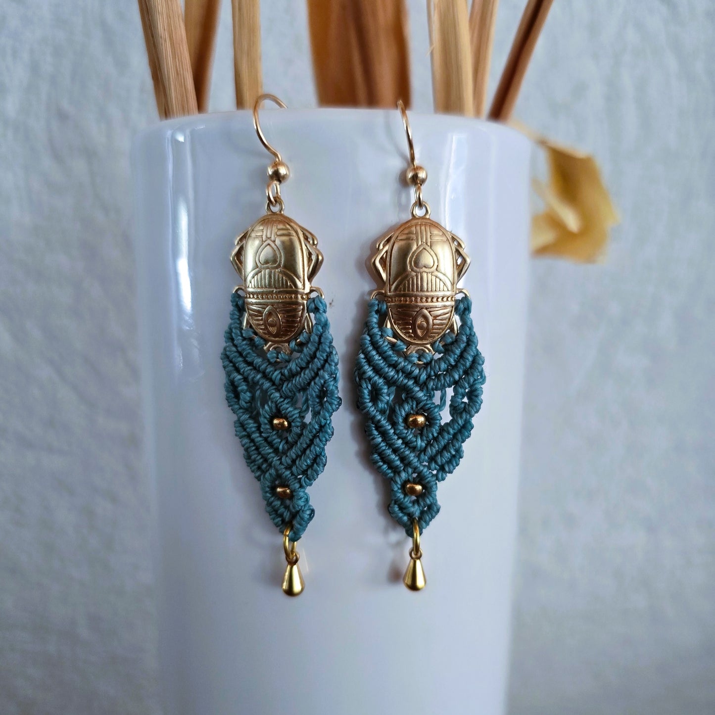 Boucles d'oreilles Scarabée