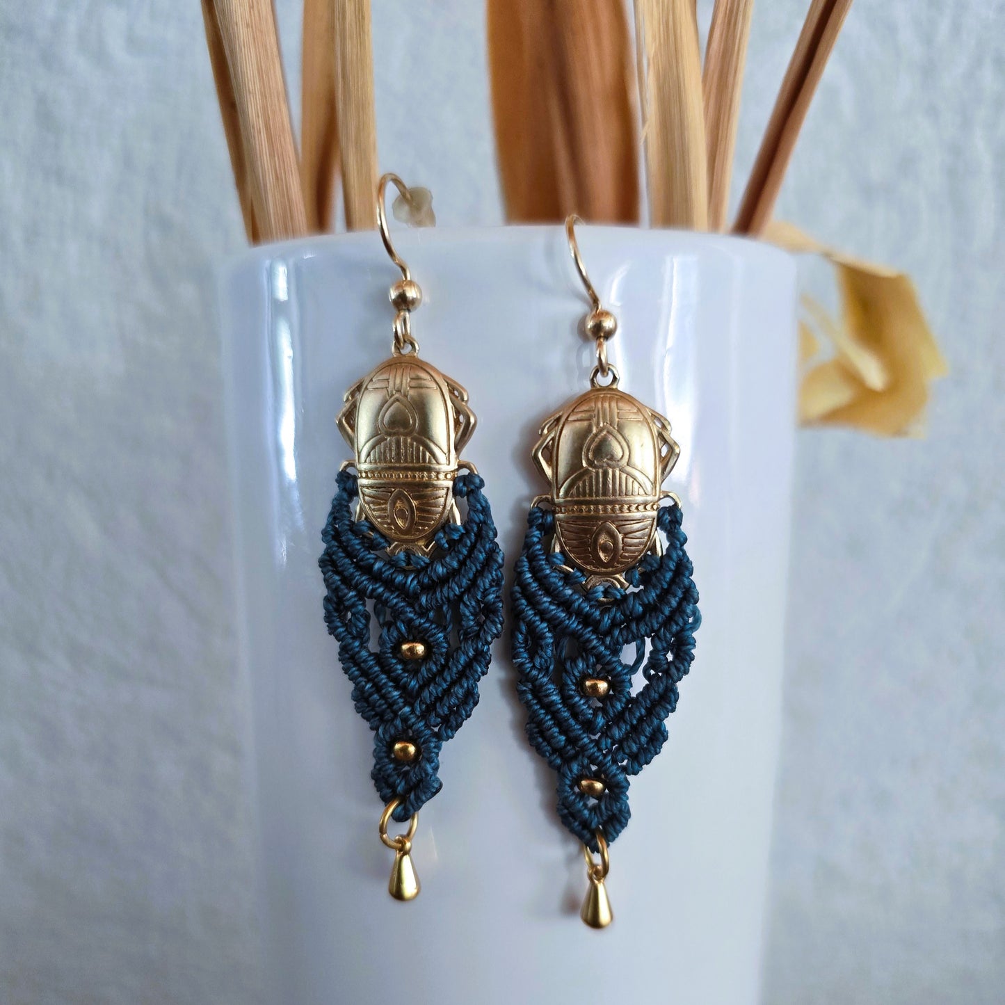 Boucles d'oreilles Scarabée