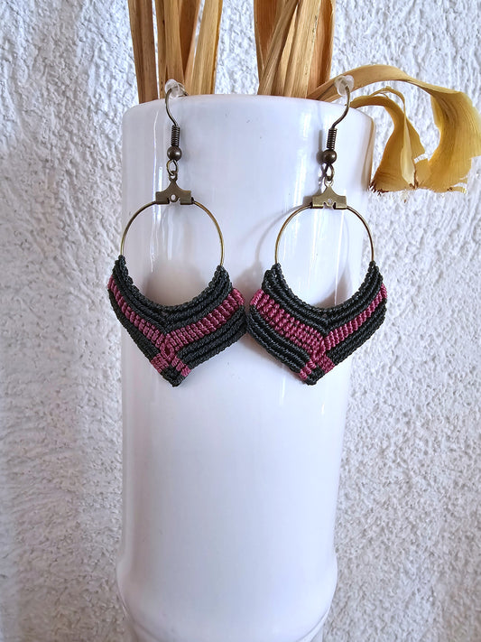 Boucles d'oreilles bicolores