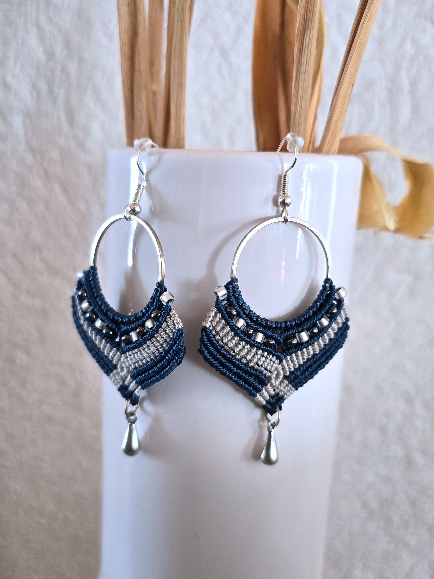 Boucles d'oreilles bicolores
