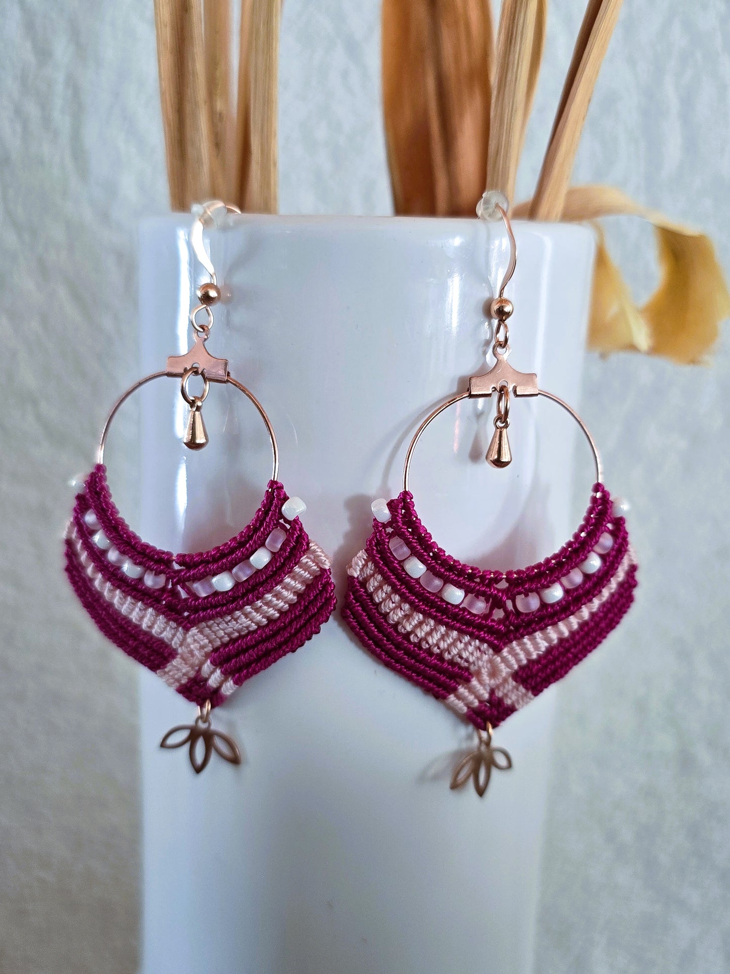 Boucles d'oreilles bicolores