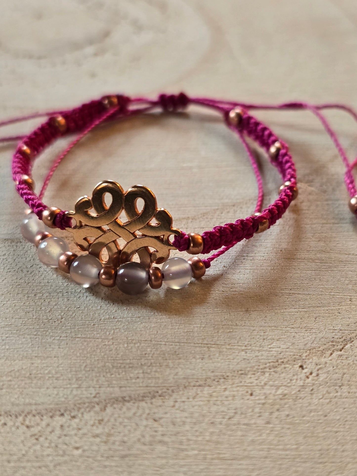 Duo bracelet Doré Rose