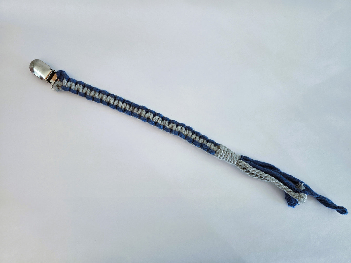 Attache tétine Gris Bleu