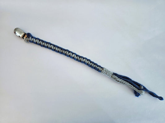 Attache tétine Gris Bleu