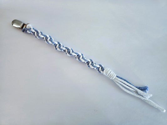 Attache tétine Blanc et Bleu Jeans