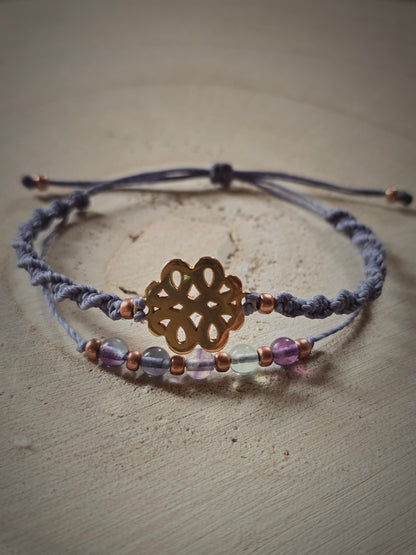 Duo bracelet Doré Rose