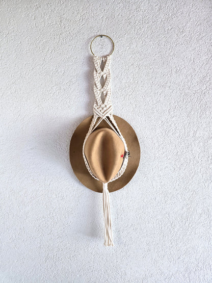 Porte chapeau - Ecru tressé