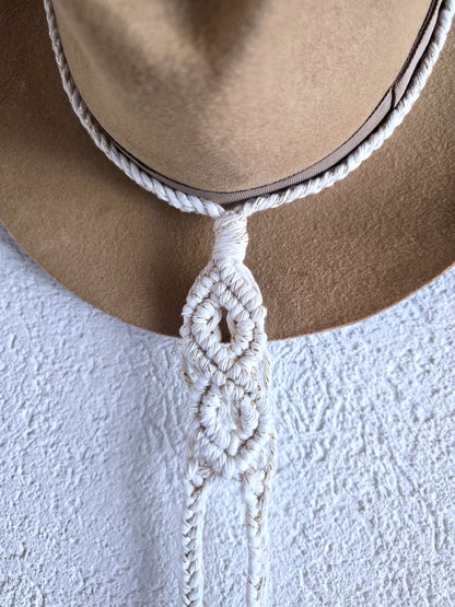 Porte chapeau double - Ecru et fil or