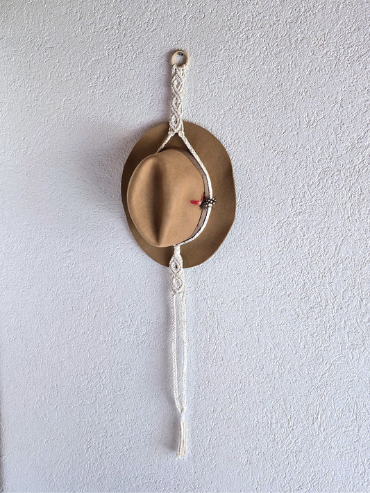 Porte chapeau double - Ecru et fil or